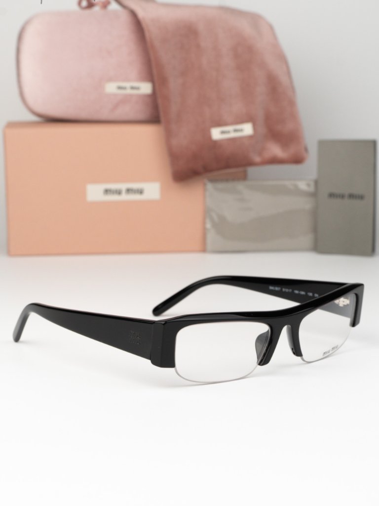Miu Miu Women Eyeglasses Black Clear Rectangle Mub07s 16k08n New Authentic